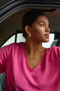 Tina 3/4 blouse -pink -curve style