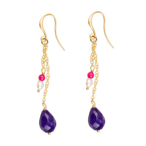 Hultquist Tri coloured drop earring