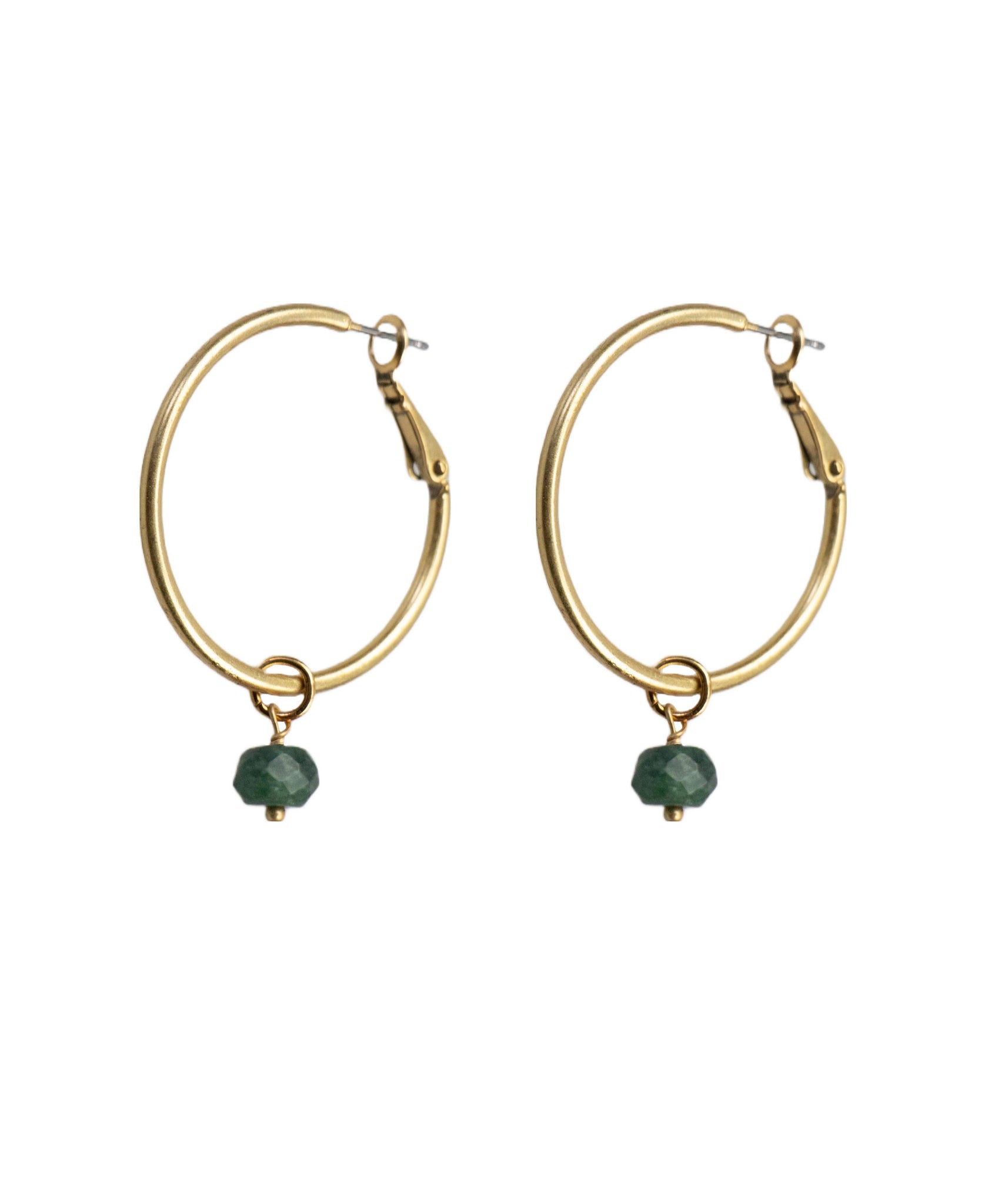 Hultquist Classic large  hoop earring -green