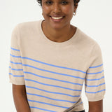 Lizza Striped Knit-Grey