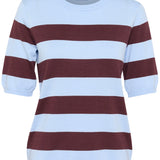 Lizza striped knit -pale blue