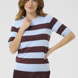 Lizza striped knit -pale blue