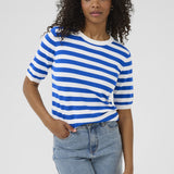 Lizza Striped Knit-Bright Blue