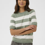 Lizza striped knit(Green/White)