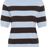 Lizza knit top(Blue Brown Stripe)