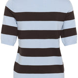 Lizza knit top(Blue Brown Stripe)