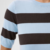 Lizza knit top(Blue Brown Stripe)