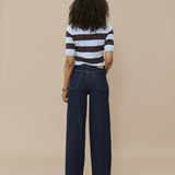 Lizza knit top(Blue Brown Stripe)