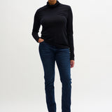 Celina High Straight (Long) -Dark Blue wash