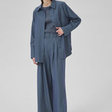 Vitta Shirt (Dark blue with stripe)