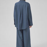 Vitta Shirt (Dark blue with stripe)