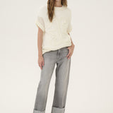 Lingo embossed knit vest