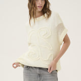 Lingo embossed knit vest