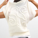 Lingo embossed knit vest