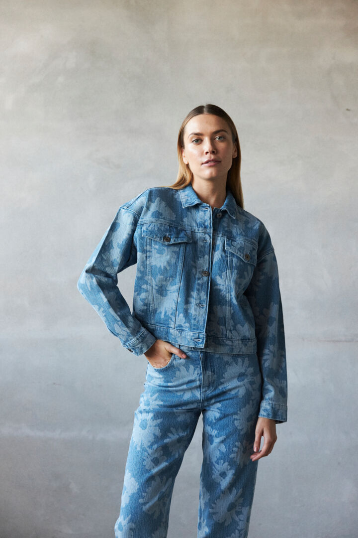 Betsie Flower Jean Jacket