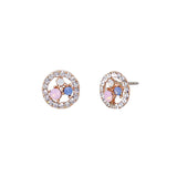 RoseGold Blue Crystal Alessia earring