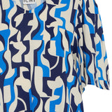 Vera short sleeve blouse (blue pattern)