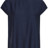 Ariana high neck blouse-(Navy)