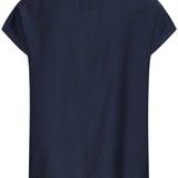 Ariana high neck blouse-(Navy)