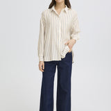 Ariana Shirt 9 -(Beige Black stripe)