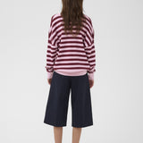 Foster V-neck jumper (Pink/BurgundyStripe)