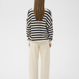 Foster V-neck jumper (Marine/Whisper white)