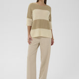Tuesday Jumper(White pepper and cream stripe)