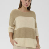Tuesday Jumper(White pepper and cream stripe)