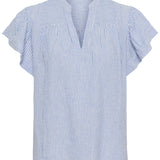 Aria blouse (Blue/White Stripe)