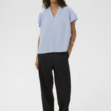 Aria blouse (Blue/White Stripe)