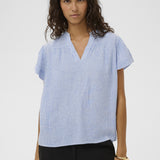 Aria blouse (Blue/White Stripe)