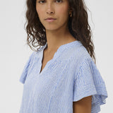 Aria blouse (Blue/White Stripe)
