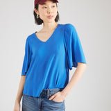 Vera short sleeve blouse (blue )