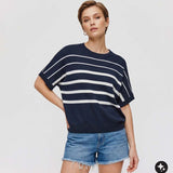 Mary Knit top (navy white)