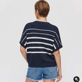 Mary Knit top (navy white)