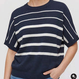 Mary Knit top (navy white)