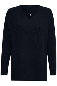 Olivia V-Neck Pullover -Navy