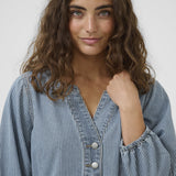 Ayna Dress (Blue/White stripe)