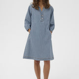 Ayna Dress (Blue/White stripe)