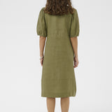 Aniela Molly  short sleeve placket dress (Dusky green )