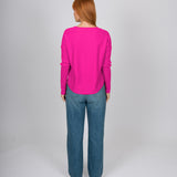 Princess Vee Curved hem Merino (Pink)