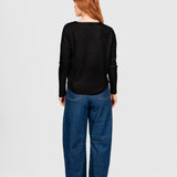Princess Vee Curved hem Merino (Black)