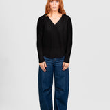 Princess Vee Curved hem Merino (Black)