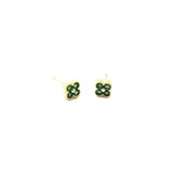 Emerald Crystal Clover Stud