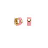 Enamel  and Crystal Huggies (Pink)