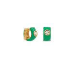 Enamel  and Crystal Huggies (Mint)