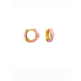 Pink Enamel and CZ Hoops