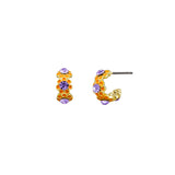 Daisy Chain Crystal Huggies (orange)
