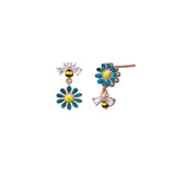 Teal Daisy Bee Earring