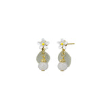 White Autumn Flower Drop earring